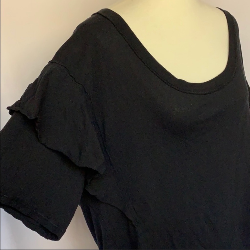 Cotton Boxy Ruffled Sleeve Shirt